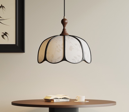  法式中古吊灯 小吊灯 鱼线吊灯su模型su模型 