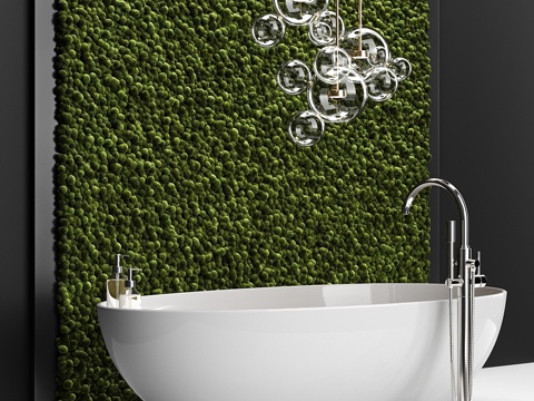  苔藓浴室套装3d模型 