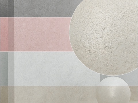  无缝材料套装 - 涂层、石材、灰泥3d模型 