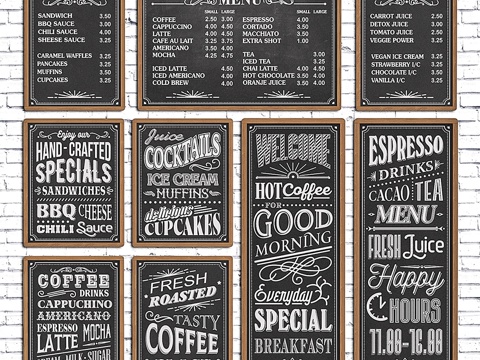  咖啡馆黑板3d模型 