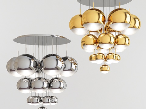  汤姆·迪克森镜面球吊灯系统3d模型 