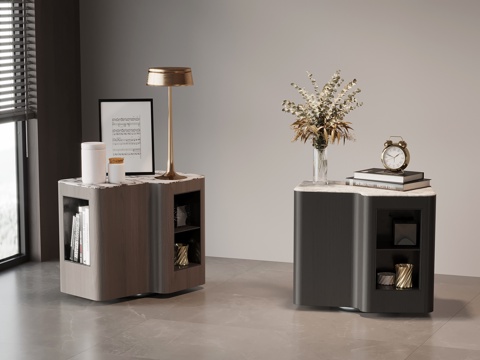 现代意式床头柜 边柜su模型