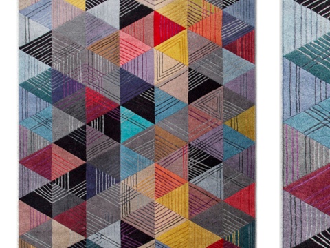  黑色菱形地毯3d模型3d模型 