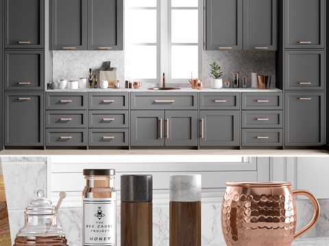  厨房橱柜门板63d模型 