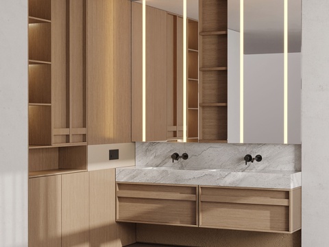  inbani L型浴室家具水龙头套装43d模型 