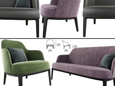  Poliform Jane扶手椅与沙发3d模型 