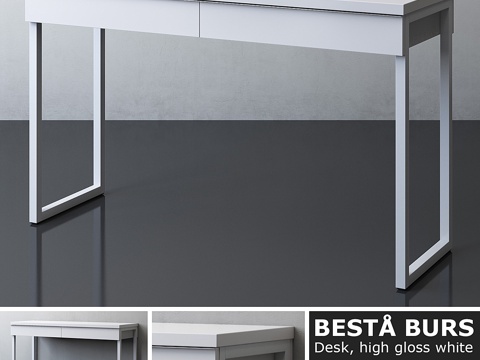 宜家Besta Burs书桌3d模型 