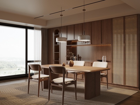  中古风餐厅3d模型 