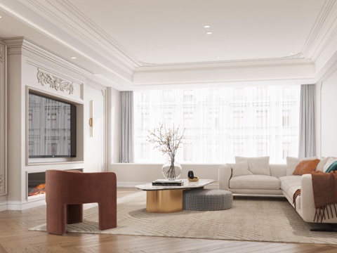  轻奢法式别墅 最新全套施工图 效果图合集cad施工图 