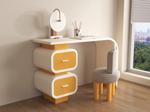  现代书桌椅 儿童书桌椅 摆件su模型 