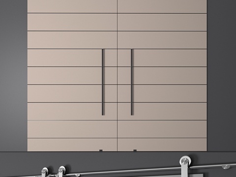  推拉门3d模型 