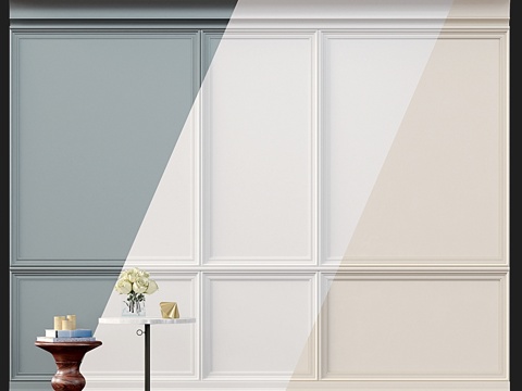  墙饰条 2. 经典木饰板3d模型 