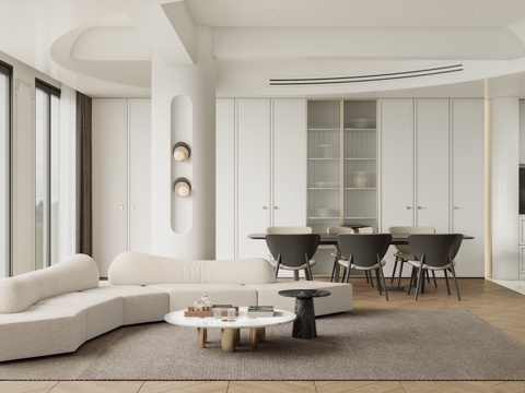  轻奢现代法式别墅 最新全套施工图 效果图合集cad施工图 