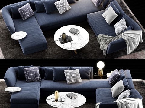  Minotti Seymour三人沙发3d模型 