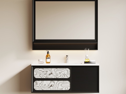 现代意式浴室柜su模型