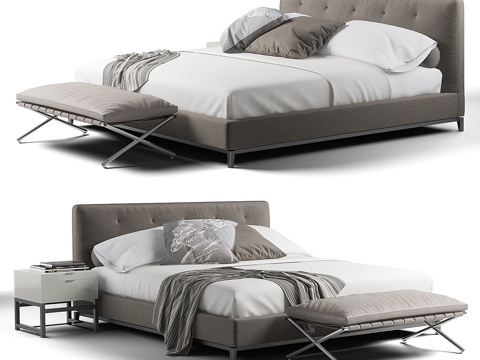  Minotti Andersen 绗缝被3d模型 