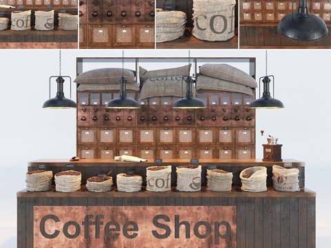  咖啡店3d模型 