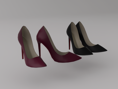  高跟鞋su模型 