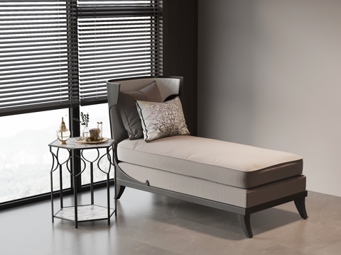  现代意式贵妃榻 沙发椅3d模型 