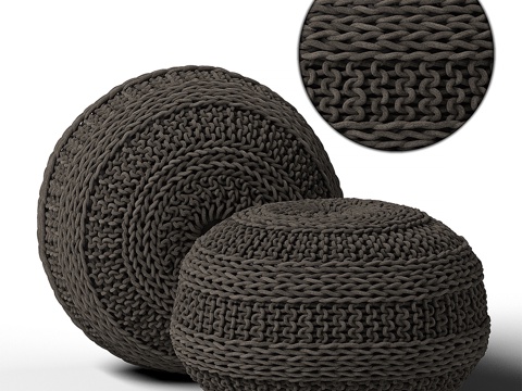  针织坐垫3d模型 