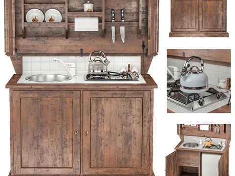  Modamobili AQ437C迷你厨房3d模型 