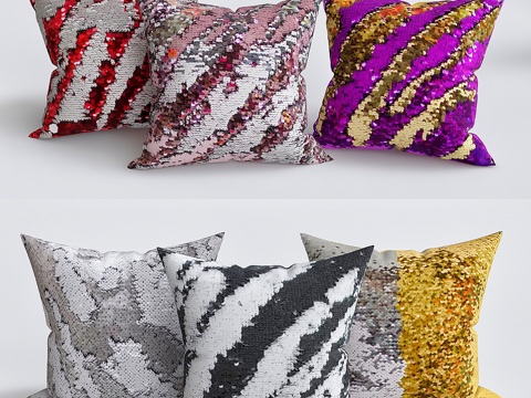  Laraine亮片抱枕3d模型 