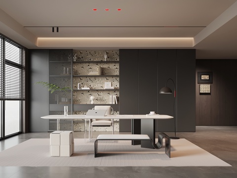  意式书房3d模型 