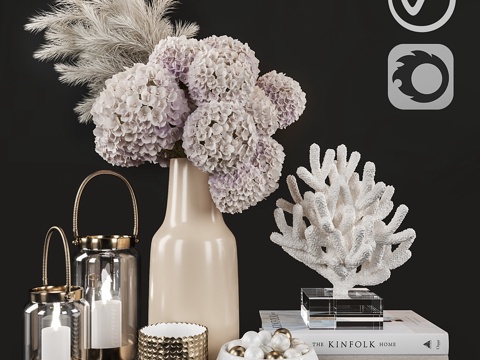  干花珊瑚装饰套装073d模型 