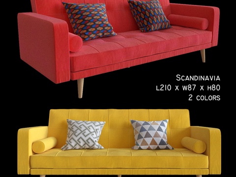  Imode Scandinavia双色沙发3d模型 