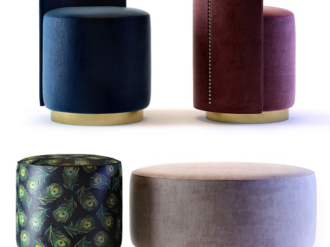  沙发与椅公司 - 拉金与卡米尔脚凳3d模型 