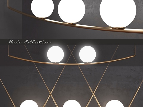  拉罗丝·吉永灯具套装_珍珠系列3d模型 