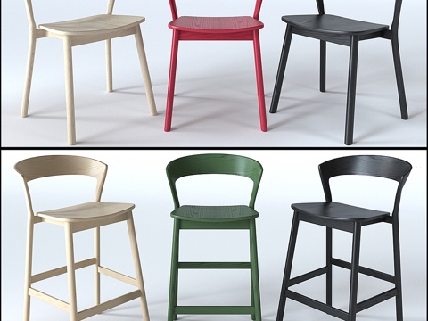  Traba Edith咖啡椅与吧凳3d模型 