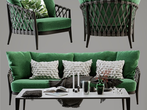  B&amp;B Italia Erica沙发与座椅3d模型 