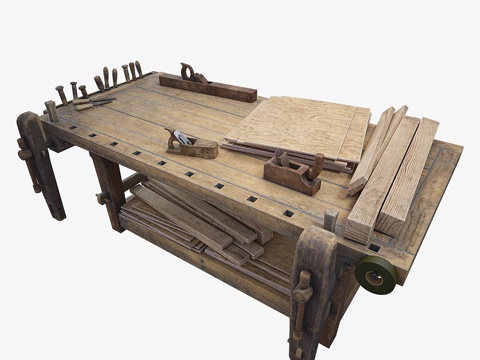  手工制作桌3d模型 