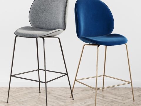  Gubi甲虫吧凳与餐凳3d模型 