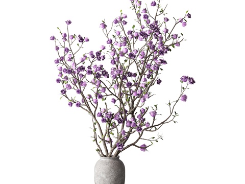  新中式花瓶花艺3d模型 