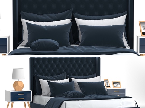  切斯特菲尔德床3d模型 