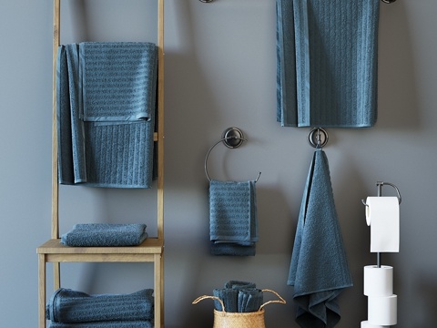  沃恩（VÅGSJÖN）浴巾套装23d模型 