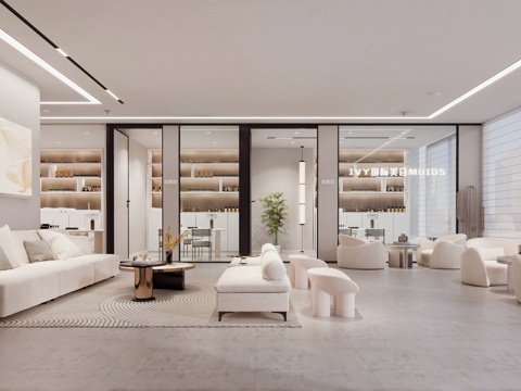  美容院大厅 美容院接待区 美容院休息区 美容美甲店 美甲桌椅3d模型 