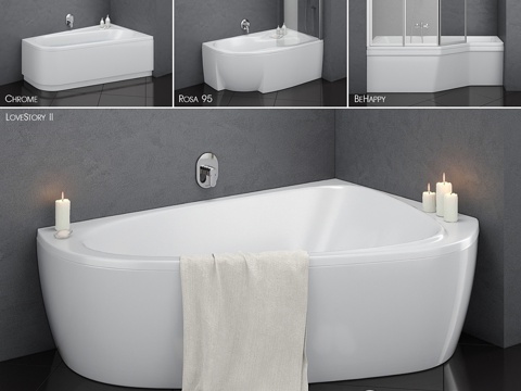  拉瓦克不对称浴缸套装14（爱情故事II）3d模型 