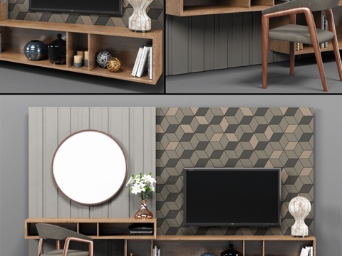  带电视架的恒温器_023d模型 