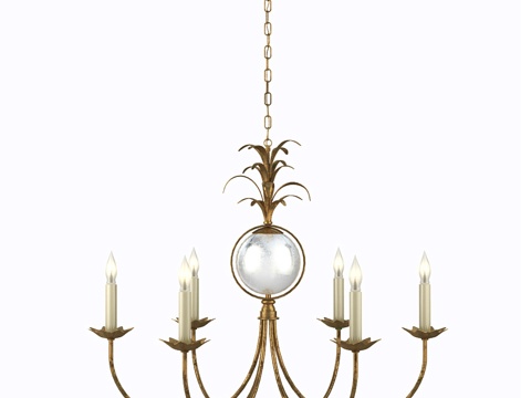  EF Chapman Gramercy 6灯头33英寸镀金铁3d模型 