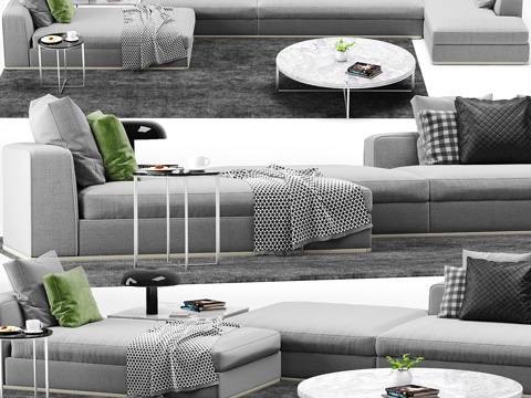  Minotti Powell 沙发3d模型 