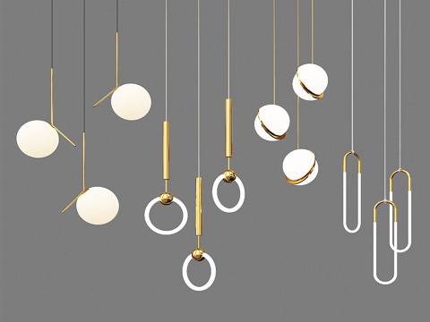  四盏吊灯_83d模型 