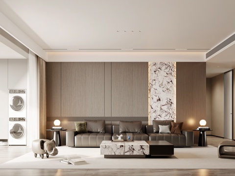  现代客厅 意式客厅 沙发组合 沙发背景3d模型3d模型 