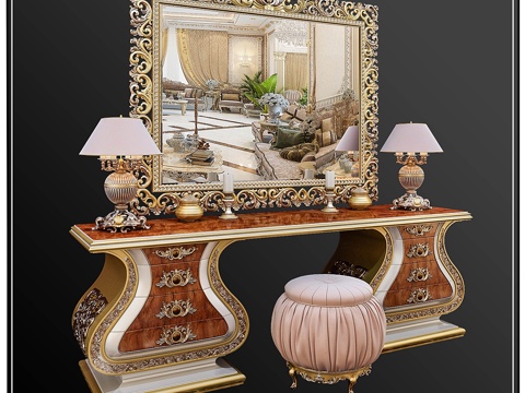  梳妆台，帕夏卡佩莱蒂镜子3d模型 