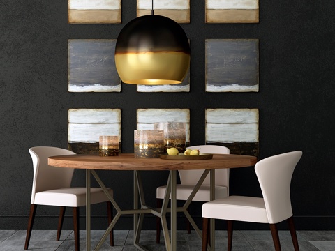  Crate and Barrel 餐桌套装3d模型 