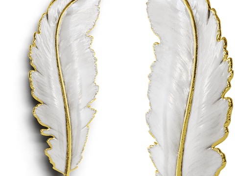  现代轻奢创意羽毛装饰挂件3d模型 