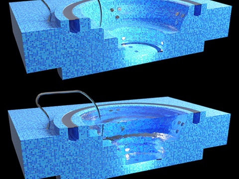  按摩浴缸3d模型 