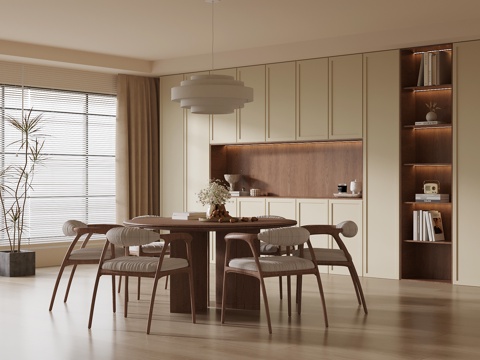  中古风餐厅su模型 